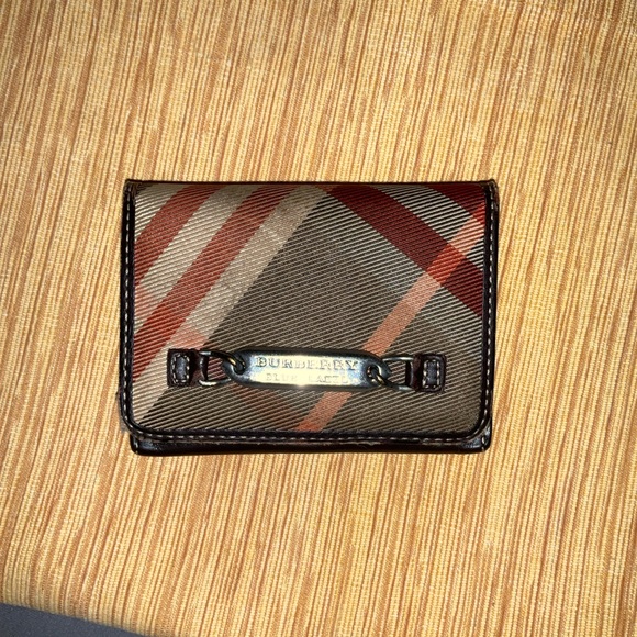 Burberry Blue label Striped Card Holder in Black and Red GUC - Picture 9 of 10